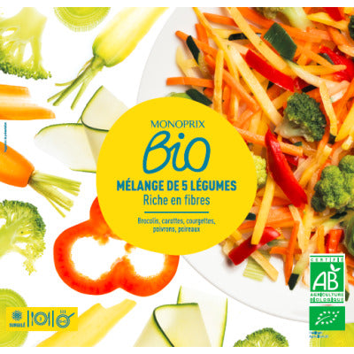 Monoprix Bio Mélange 5 Légumes Surgelés 600G