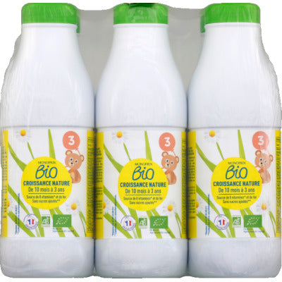 Monoprix Bio Lait Croissance Nature de 10 Mois à 3 ans 6x1L