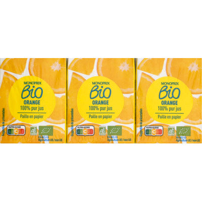 Monoprix Bio 100% Jus d'Orange 6x20cl