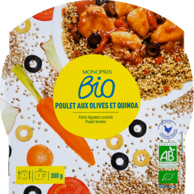 Monoprix Bio poulet aux olives et quinoa 300g