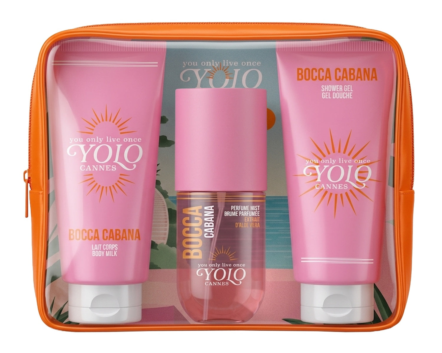 Yolo Cannes Trousse Bocca Cabana Gel douche 100ml + Lait corps 100ml+ Brume 90ml