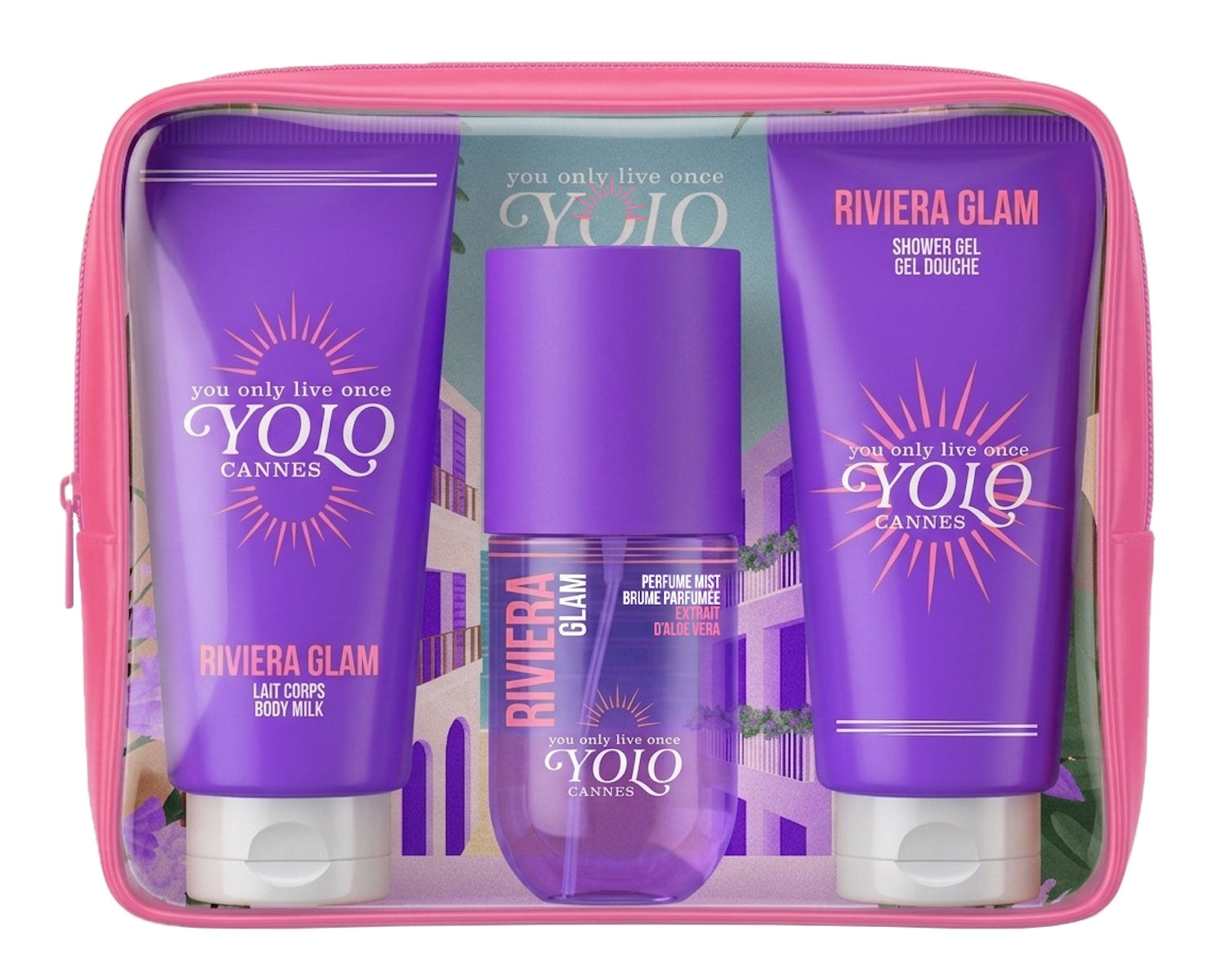 Yolo Cannes Trousse Riviera Glam Gel douche + Lait corps + Brume