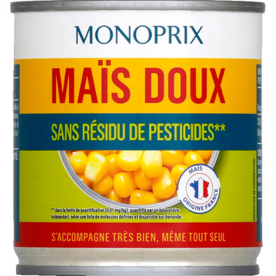 Monoprix maïs doux sans résidus de pesticides 140g