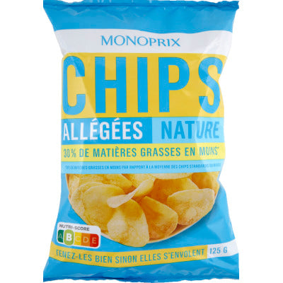 Monoprix Chips Allégées Nature 125g