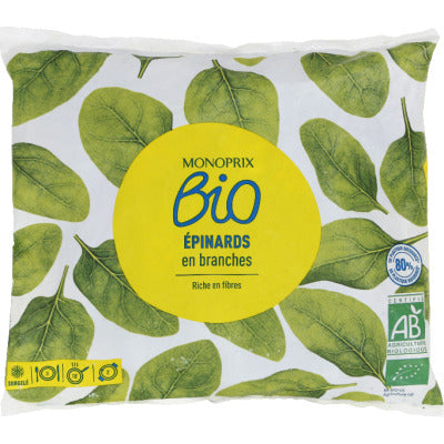 Monoprix Bio épinards en branches bio 600g