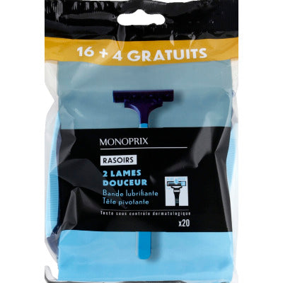 Monoprix Rasoirs Jetables Douceur 2 Lames X16+4