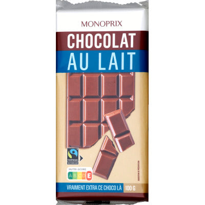 Monoprix chocolat au lait 3x100g