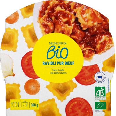 Monoprix Bio Ravioli pur boeuf 300g