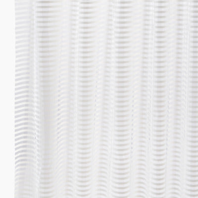 Monoprix rideau de douche rayé transparent blanc