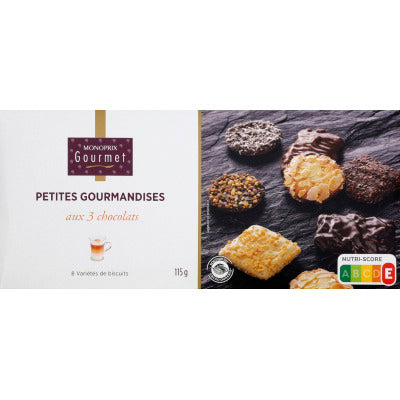 Monoprix Gourmet Petites gourmandises 3 chocolats 115g