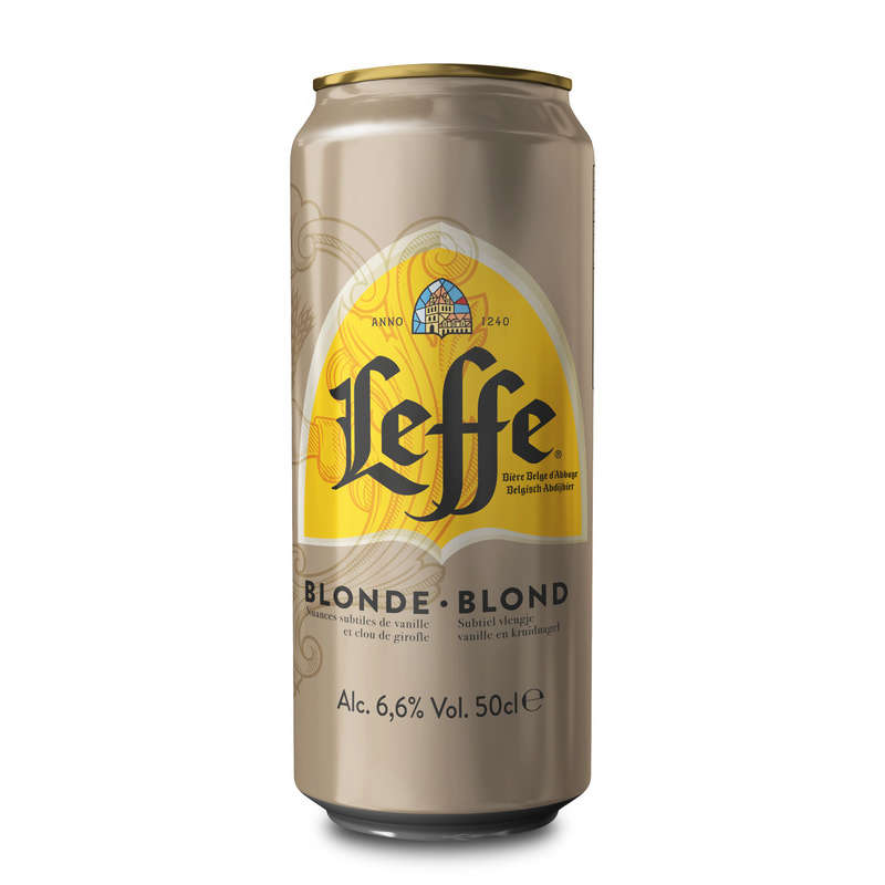 Leffe bière blonde abbaye canette 50 cl