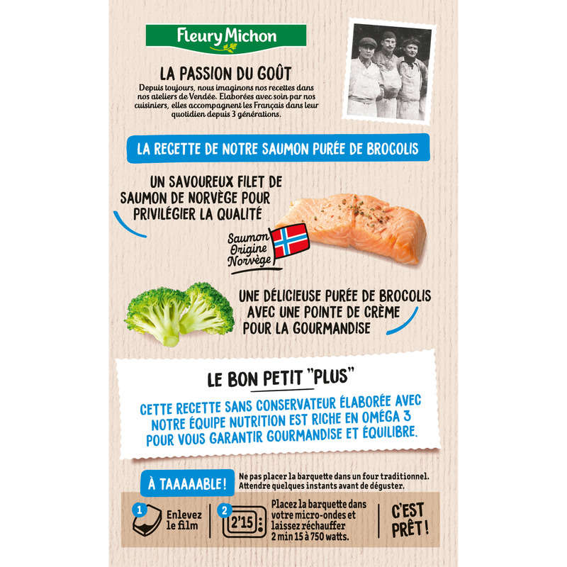 Fleury Michon Filet de Saumon Purée de Brocolis 300g