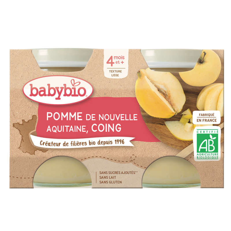 Babybio purée de fruits bio 2x130g