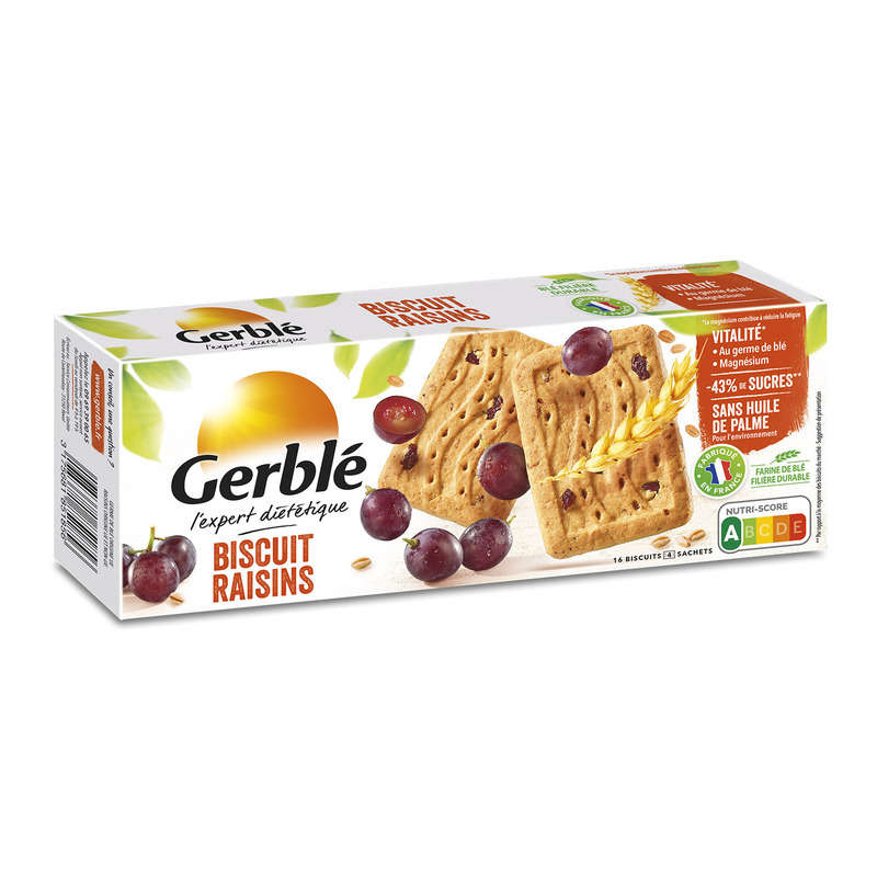 Gerblé Biscuits raisins, riche en germe de blé 270g