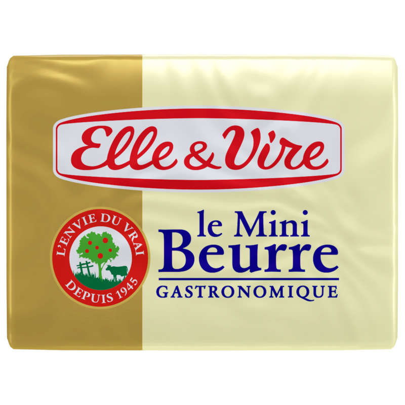 Elle&Vire beurre doux en portion x16, 200g