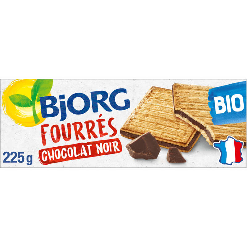 Bjorg Biscuits Fourrés Au Chocolat Noir Bio 225g