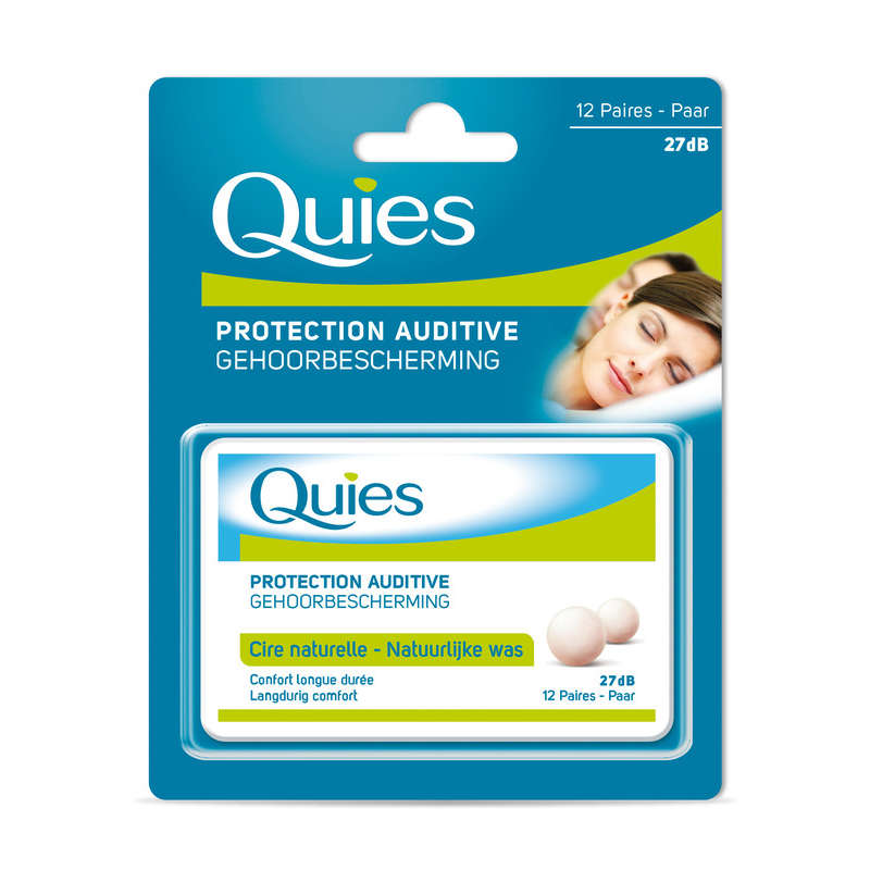 Quies Protection Auditive, Cire Naturelle, Confort Longue Durée, Idéal Pour Dormir, 27 Décibels