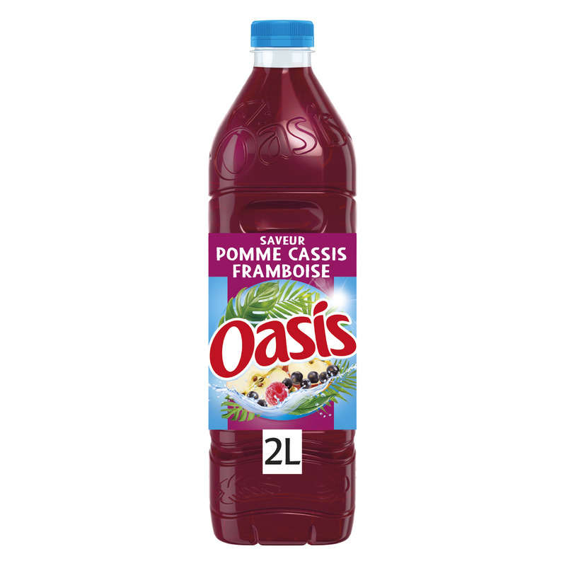 Oasis Pomme Cassis Framboise Boisson aux fruits plate la bouteille de 2 L