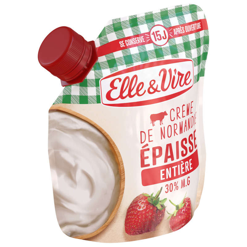 Elle&Vire Crème De Normandie Épaisse Entière 30% De Matière Grasse 33cl