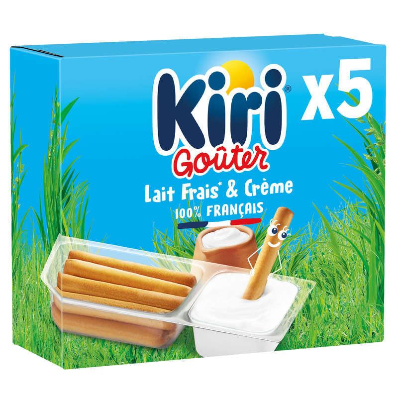 Kiri Goûter Fromage fondu et gressins 5 barquettes 175g