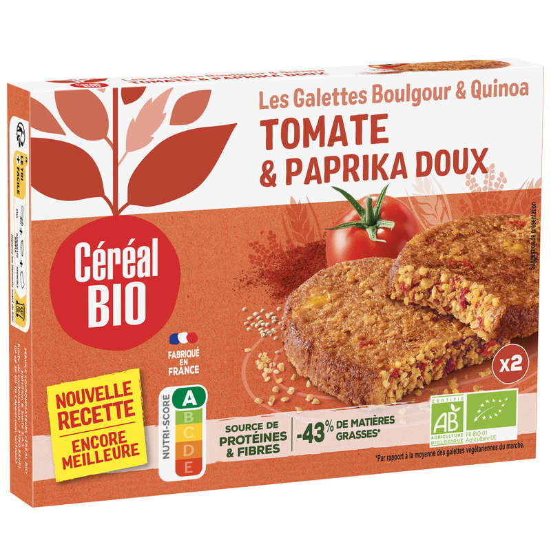 Céréal Bio Galettes au quinoa et boulghour à la tomate sans viande bio 200g