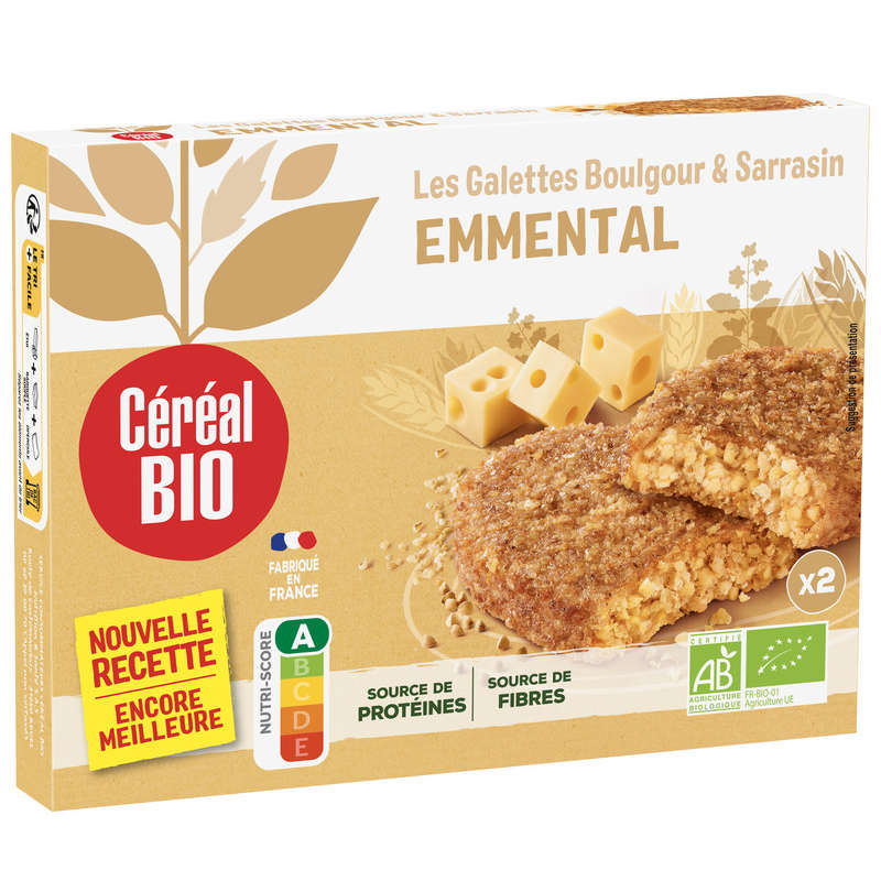 Cereal Bio Galettes Sarrasin Et Boulghour À L'Emmental Sans Viande, Bio 2 x 200G