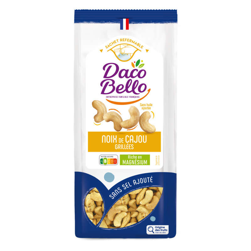 Daco Bello Noix De Cajou Grillées Natures, Sans Sel 225 G