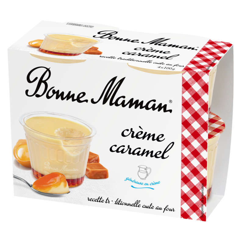 Bonne Maman Crème aux oeufs frais, caramel 4x100g