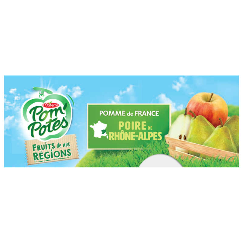 Pom'Potes Purée De Pommes Et Poires Le Pack De 4X90G