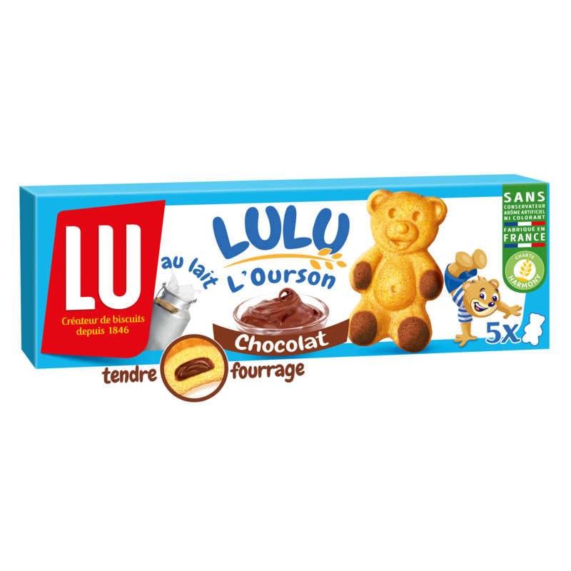 Lu Lulu L'Ourson Gâteaux fourrés au Chocolat 150g