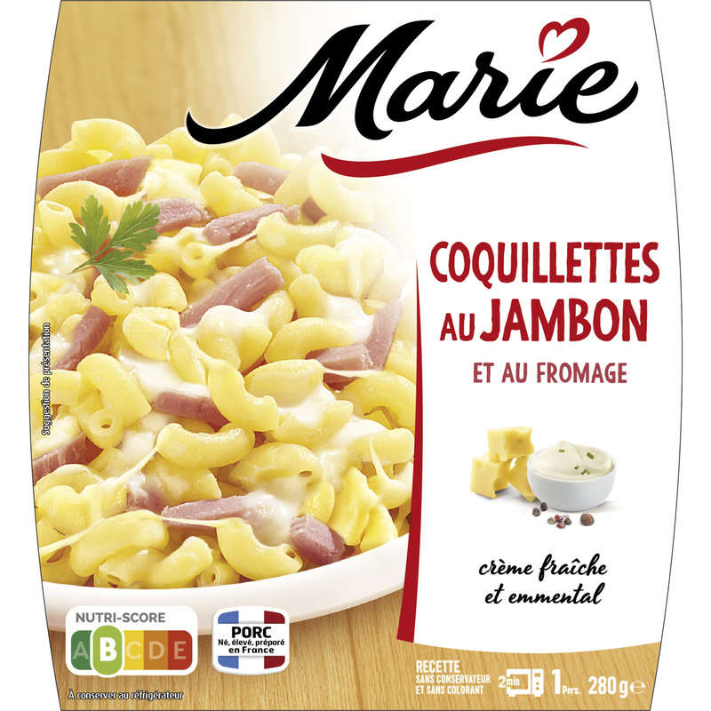 Marie Coquillettes au jambon et au fromage 280g