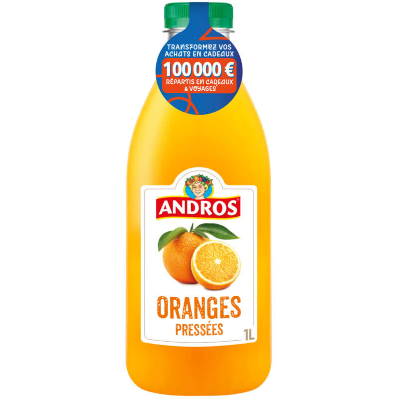 Andros Jus d'oranges pressées 100% pur jus 1L