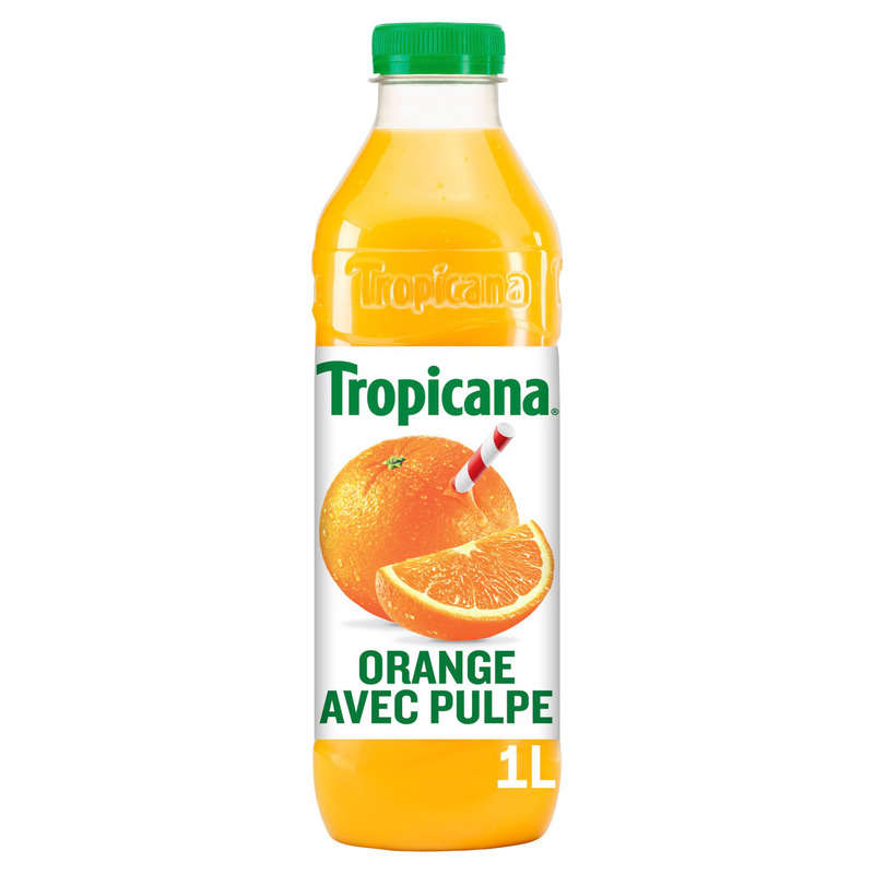 TROPICANA Pur Jus d'Orange avec Pulpe la Bouteille de 1L