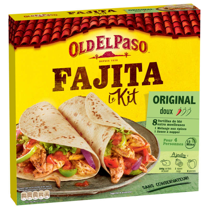 Old El Paso Kit Pour Fajitas Saveur Original Barbecue 500G