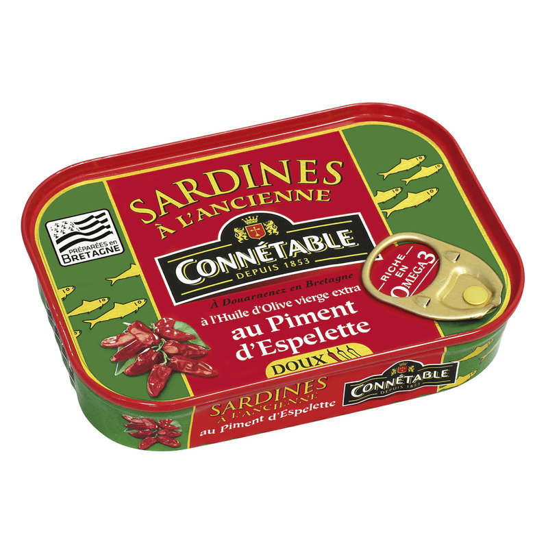 Connétable Sardines À L'Huile D'Olive & Au Piment D'Espelette Doux 115G