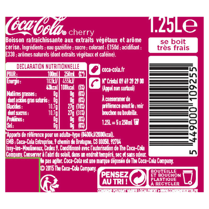 Coca-Cola Cherry Bouteille 1.25L