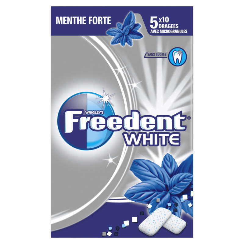 Freedent White Chewing-gum à la menthe forte sans sucres 70g