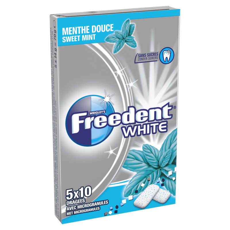 Freedent White Chewing Gum à La Menthe Douce Sans Sucres 70g