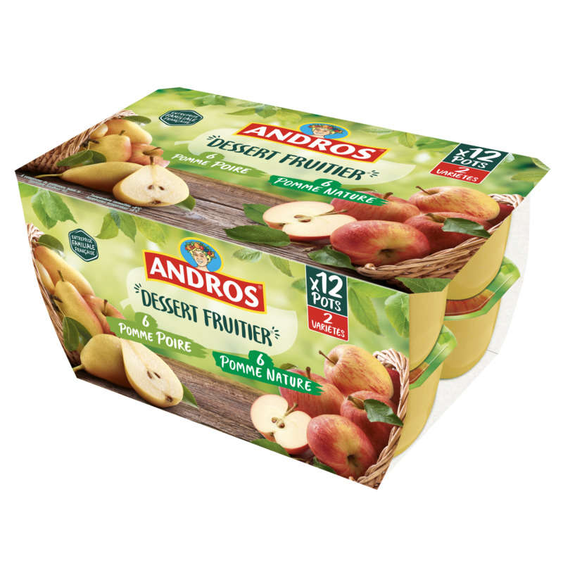 Andros dessert panachés pomme et poire 12x100g