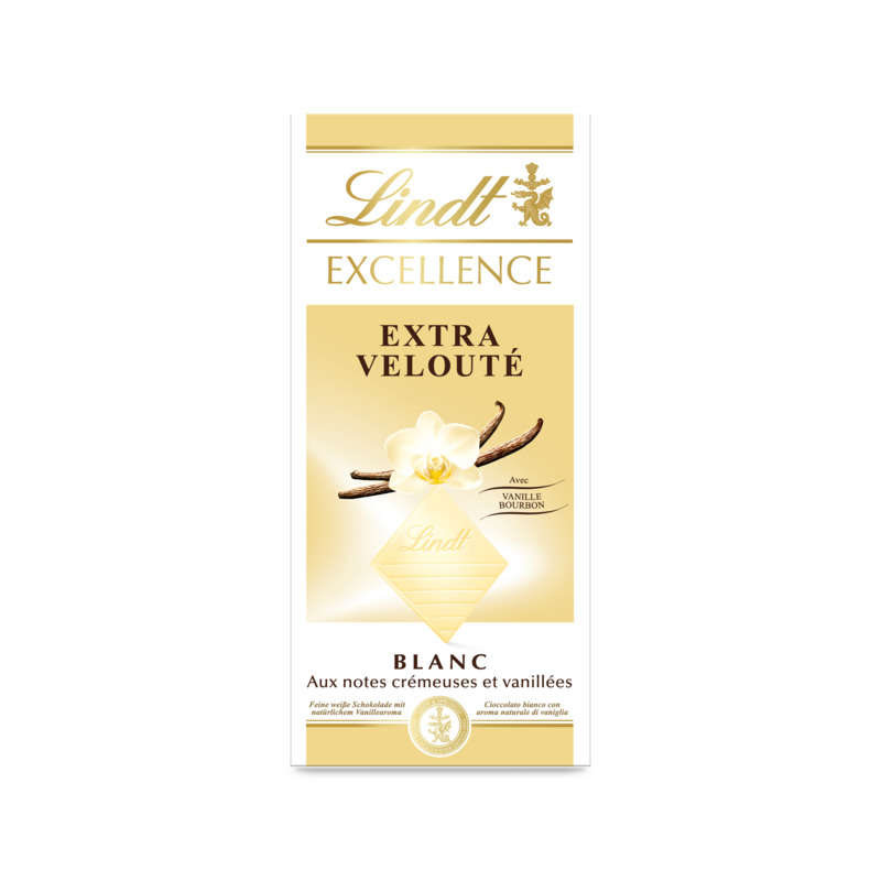 Lindt Chocolat Blanc Extra Fin Et Velouté À La Vanille Bourbon 100G