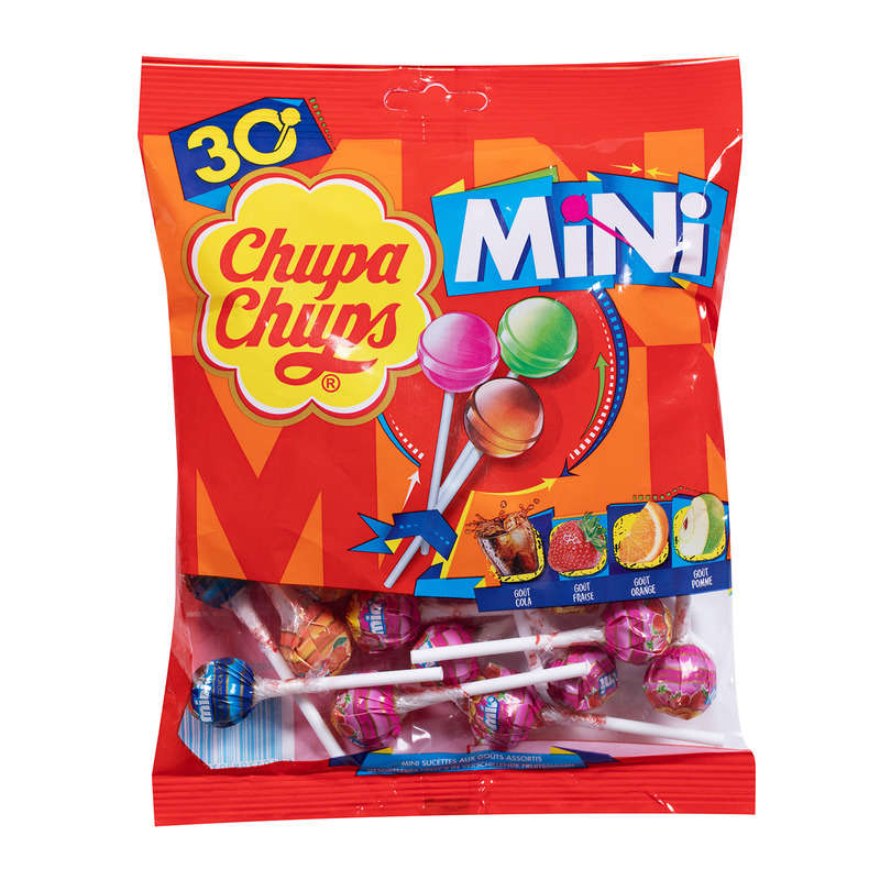 Chupa Chups mini sucette sachet de 30 goûts assortis 180g