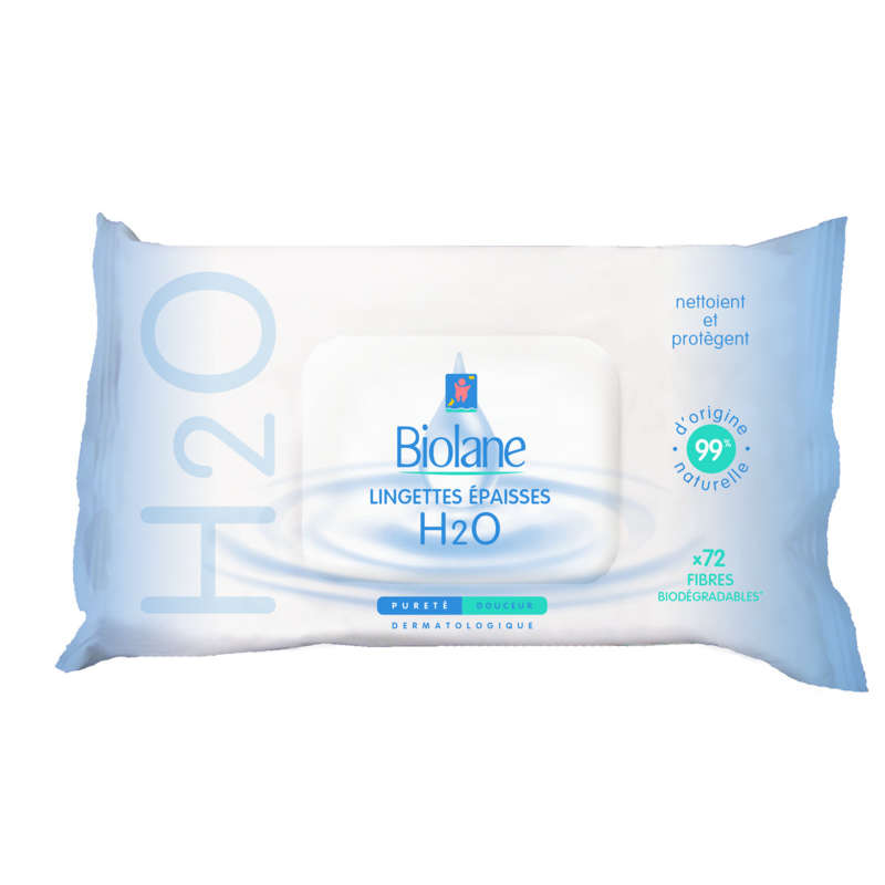 Biolane Lingettes Epaisses H2O Recharge X72