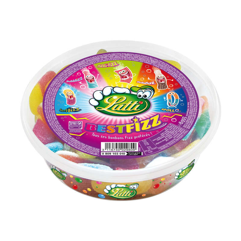 Lutti Tubo Best Fizz Assortiments de Bonbons 550g