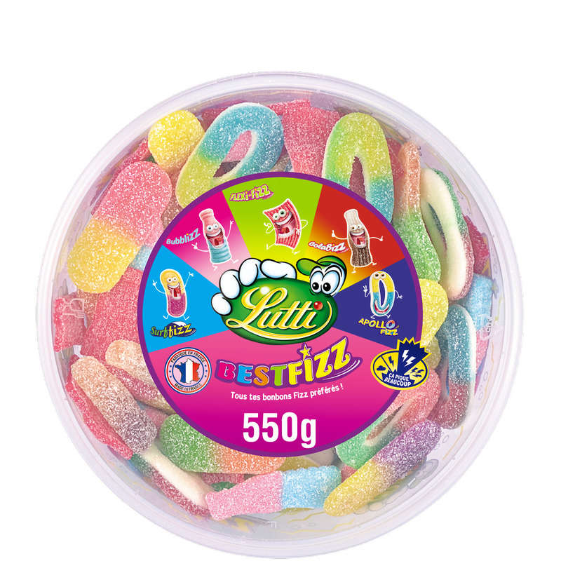 Lutti Tubo Best Fizz Assortiments de Bonbons 550g