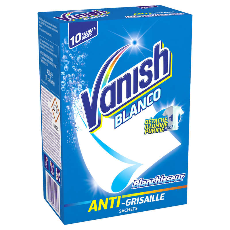 Vanish Blanco Activateur De Blanc Blanchisseur Anti-Grisaille X10