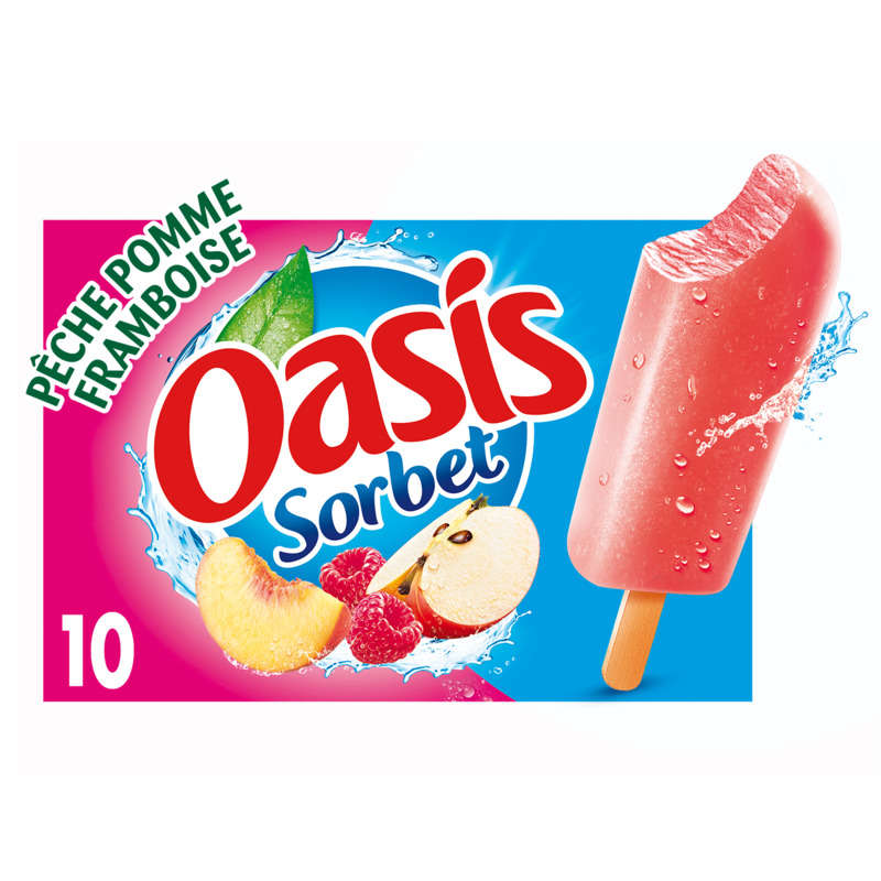 Oasis Sorbet pêche pomme framboise 400g