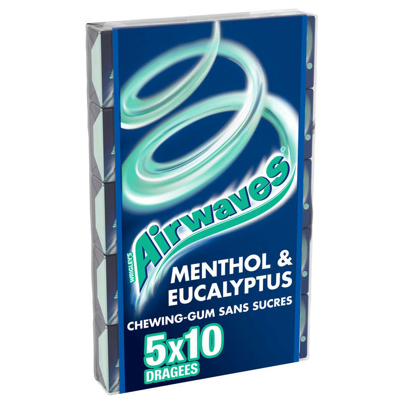 Airwaves Chewing-gum au menthol et eucalyptus sans sucres 70g