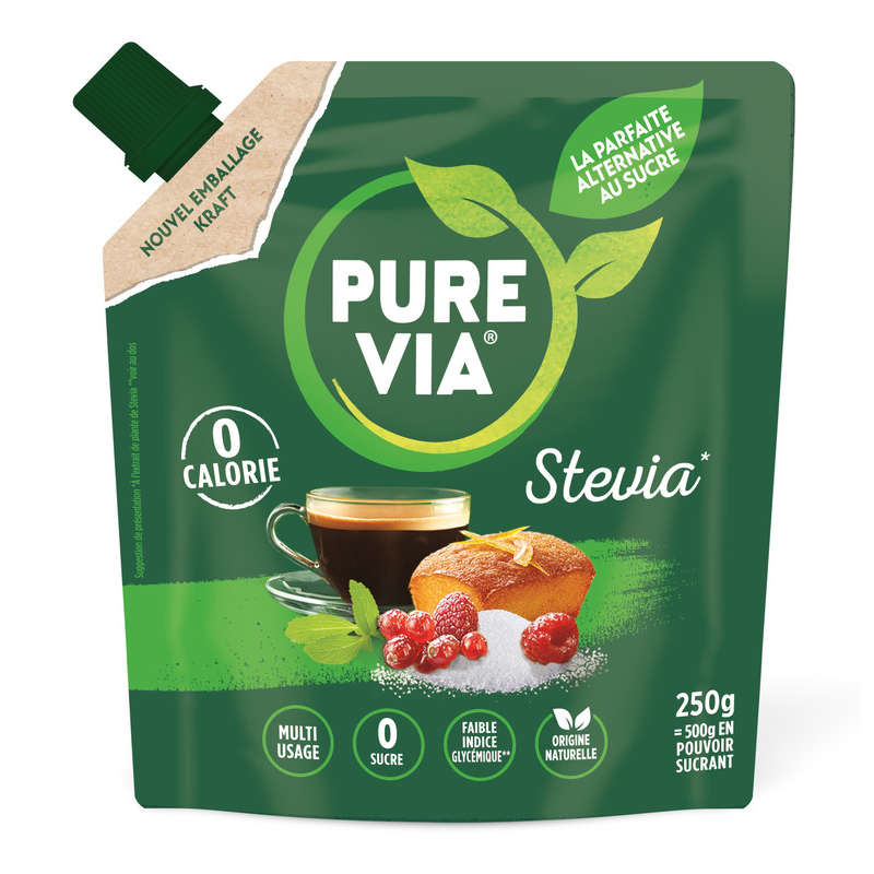 Pure Via Édulcorant Poudre Avec Stévia Le Pack De 250G