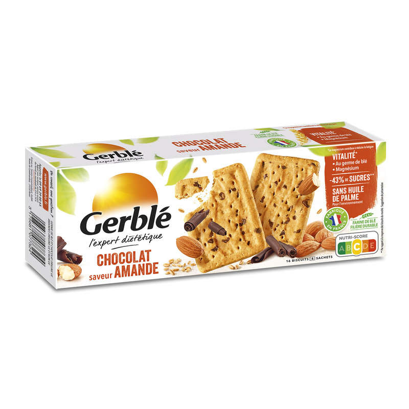 Gerblé Biscuit chocolat saveur amande au germe de blé 200g