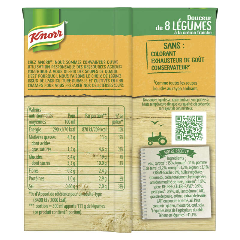 Knorr Soupe Douceur de 8 Légumes à la Crème Fraîche 30cl